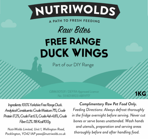 Nutriwolds Duck Wings 1kg